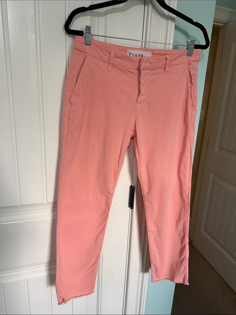 Frank & Eileen Coral Pink Cropped Chino Jeans
